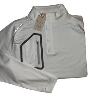 New Peter Millar Crown Sport Forge Performance Quarter Zip Pullover Golf White